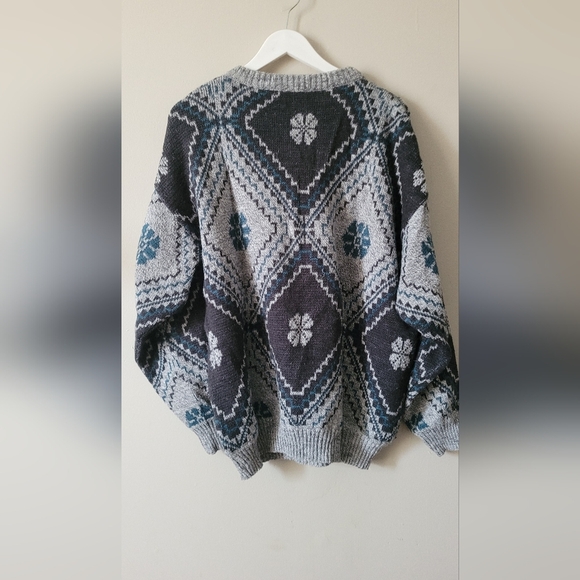 Mens XL vintage Massimo Acrylic wool blend sweater - clovers lucky made in italy - Picture 9 of 11